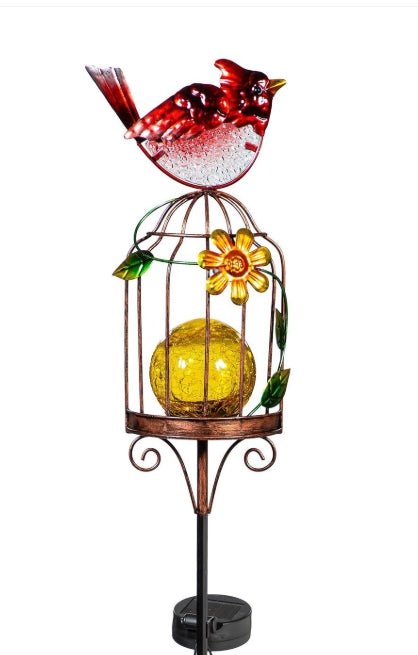 Solar Bird House Garden Stake 36 inch