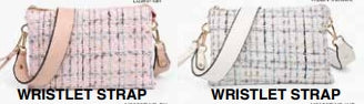 Tweed and vegan leather crossbody bag