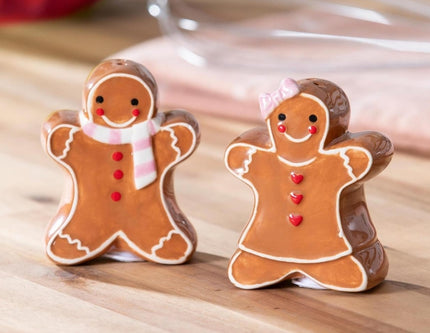 Baking Spirits Bright Salt and Pepper Shaker Ceramic Gingerbread