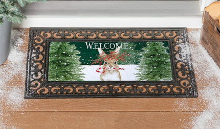Christmas Candy Cane Bunny Sassafras Switch Mat