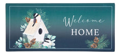 Welcome Home Winter Bird House Visit Sassafras Switch Mat