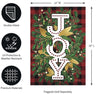 Holiday Joy Burlap Garden Flag