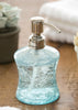 Crackle Glass Soap Pump, Blue