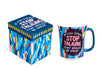 Humorous Ceramic Coffee Cup, Stop Talking, 14oz, Gift Box