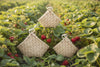 Wooden weaved handle basket