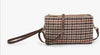 Houndstooth and Vegan Leather Crossbody Handbag