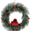 Natural Fiber Cardinal on Artificial Wreath