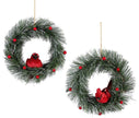 Natural Fiber Cardinal on Artificial Wreath