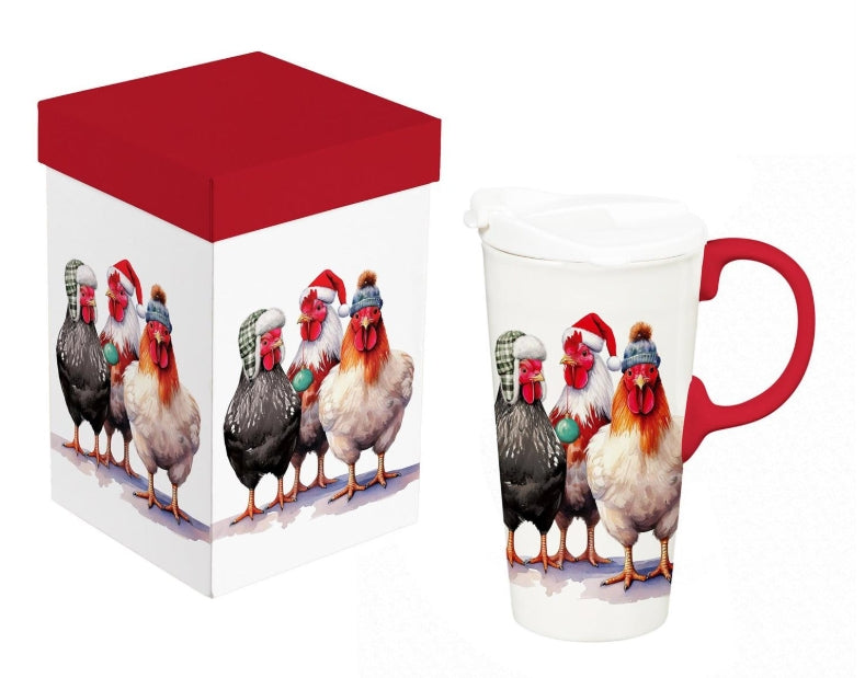 Christmas Chicken Travel Mug, 17oz, Gift Box