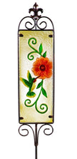 Glass Floral Garden Stake
