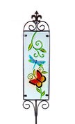 Glass Floral Garden Stake