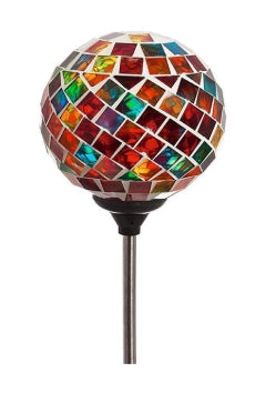 Mosaic Globe solar yard stakes