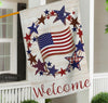 Patriotic Burlap House Flag