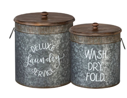 Galvanized Metal Laundry Bins