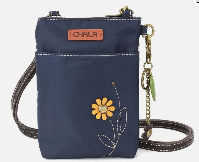 Chala Nylon/Vegan Leather Sunflower Crossbody