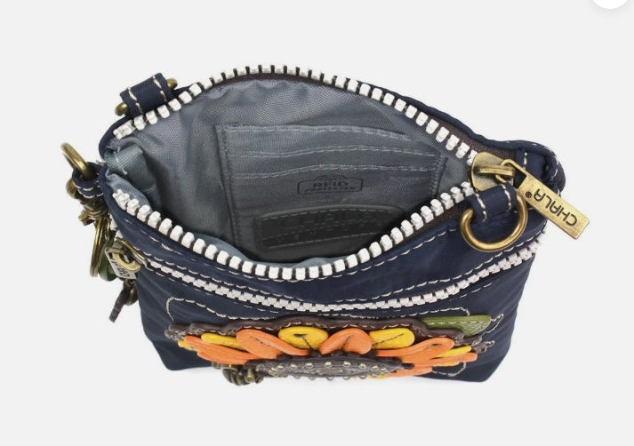 Chala Nylon/Vegan Leather Sunflower Crossbody
