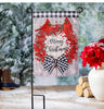 Merry Christmas garden flag with cardinals