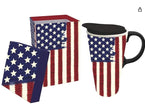American Flag Ceramic travel mug