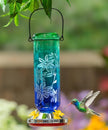 Hombre Hummingbird Feeder with etched flowers