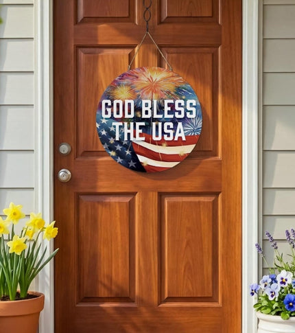 Wood Round Door Décor, 