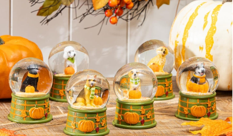 Fall Dog Snow Globe