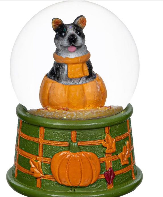 Fall Dog Snow Globe