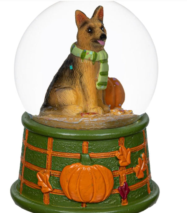 Fall Dog Snow Globe