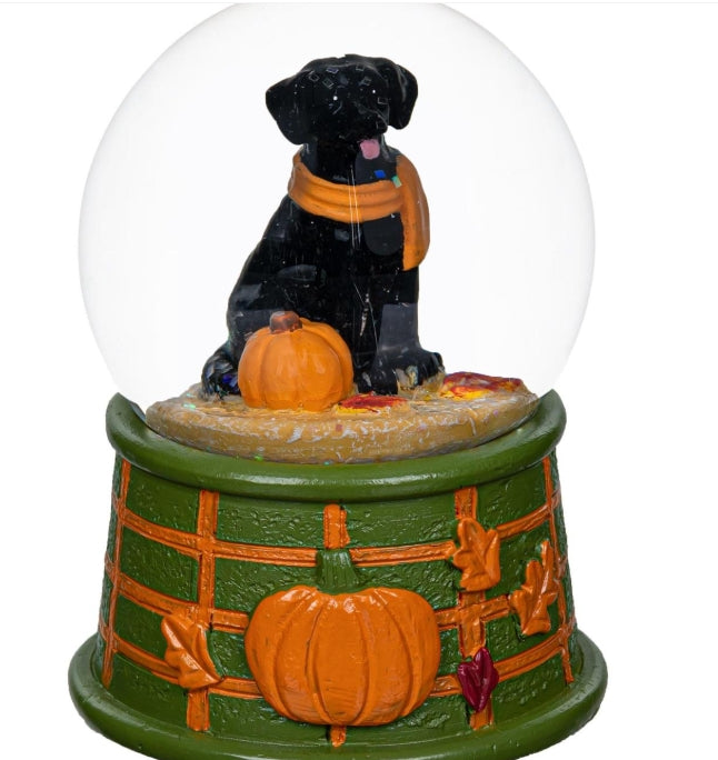 Fall Dog Snow Globe