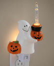 Nightlight Ceramic Ghost with Bubbling Jack-O-Lantern