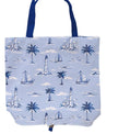 Blue Coastal Foldable Compact Tote