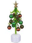 LED Glass Christmas Tree with ornaments