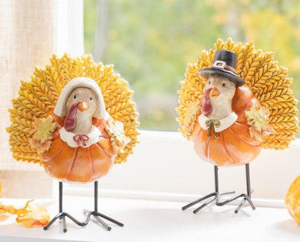 Table Décor Resin Turkey with Metal Feet