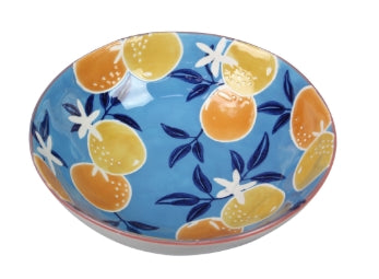 Lemon and Orange Stoneware Bowl
