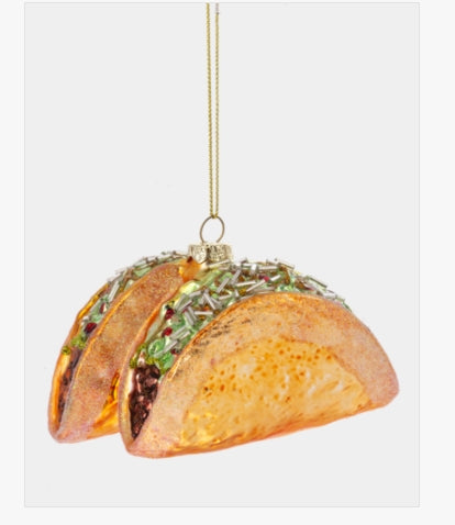 Glass double taco ornament