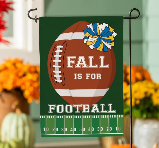 Fall Football Burlap Garden Flag