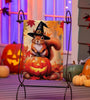 Halloween Squirrel Burlap Garden Flag