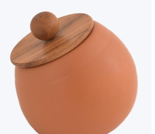 Ceramic Canister with Wood Lid