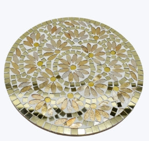 Gold Mosaic Glass Round Serving Board