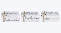 Distressed Wood Book Shaped Tabletop Sign