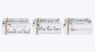 Distressed Wood Book Shaped Tabletop Sign