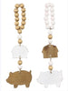 Wood Barn/Pig Hanger with Blessing Bead