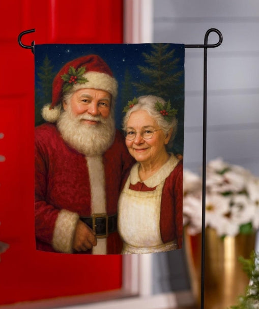 Mr. and Mrs. Claus Garden Flag