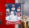 Patriotic Snowmen Welcome Garden Flag