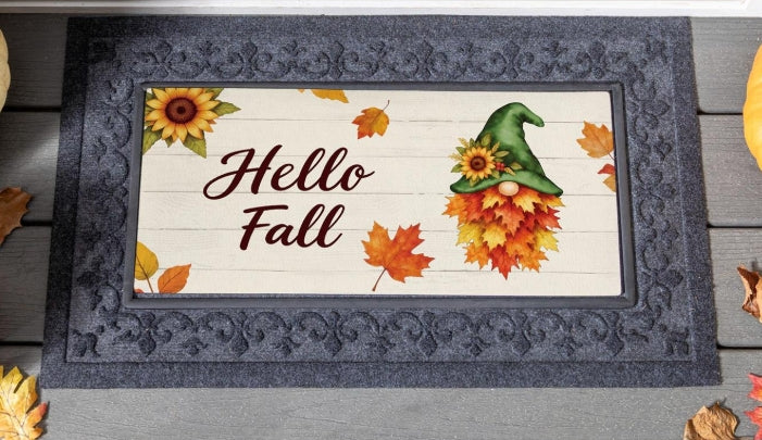 Hello Fall Gnome Sassafras Switch Mat