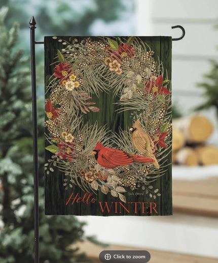 Hello Winter House or Garden Flag