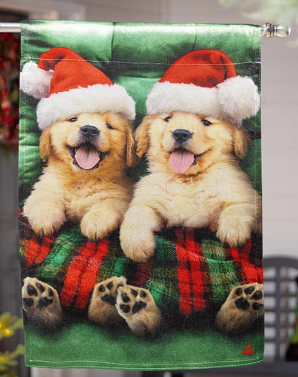 Cozy Goldies Christmas Garden Flag