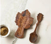 Acacia Wood Leaf spoon rest and spoon