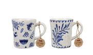 Blue and White Botanical Mug