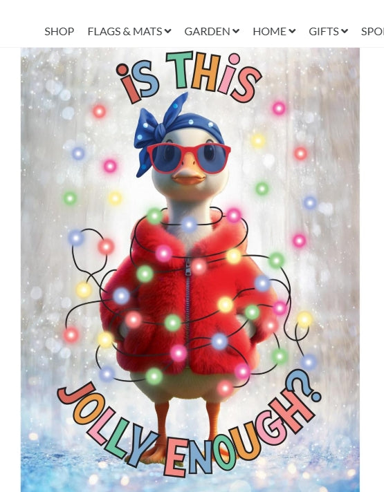 Funny Christmas Duck Garden Flag