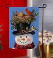 Snowman Bird Nest Suede Garden Flag